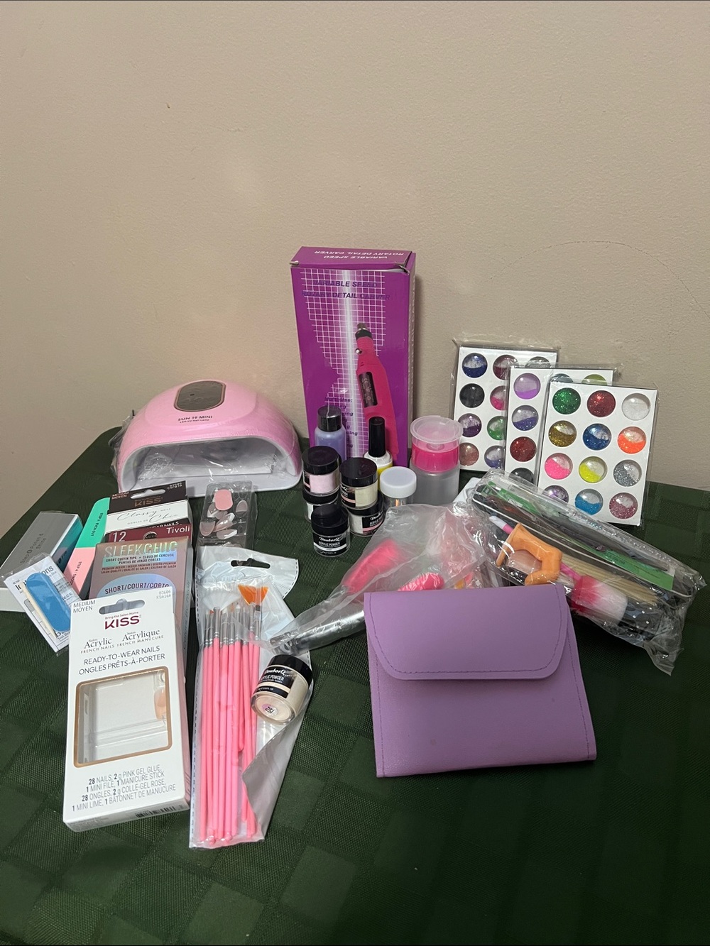 Nail Art Kit Bundle with UV Lamp - Pink & Lavender